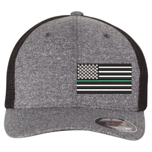 United Family - Melange Trucker Cap With Mesh Back - Green Thumbnail
